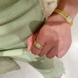 Italian Vintage - Inspired Braided Diamond Cuff Bracelet - floysun