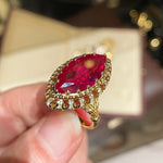 Italian Vintage Marquise Red Ruby Ring - floysun