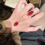 Italian Vintage Marquise Red Ruby Ring - floysun