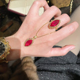 Italian Vintage Marquise Red Ruby Ring - floysun