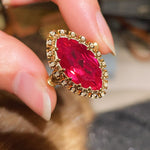 Italian Vintage Marquise Red Ruby Ring - floysun