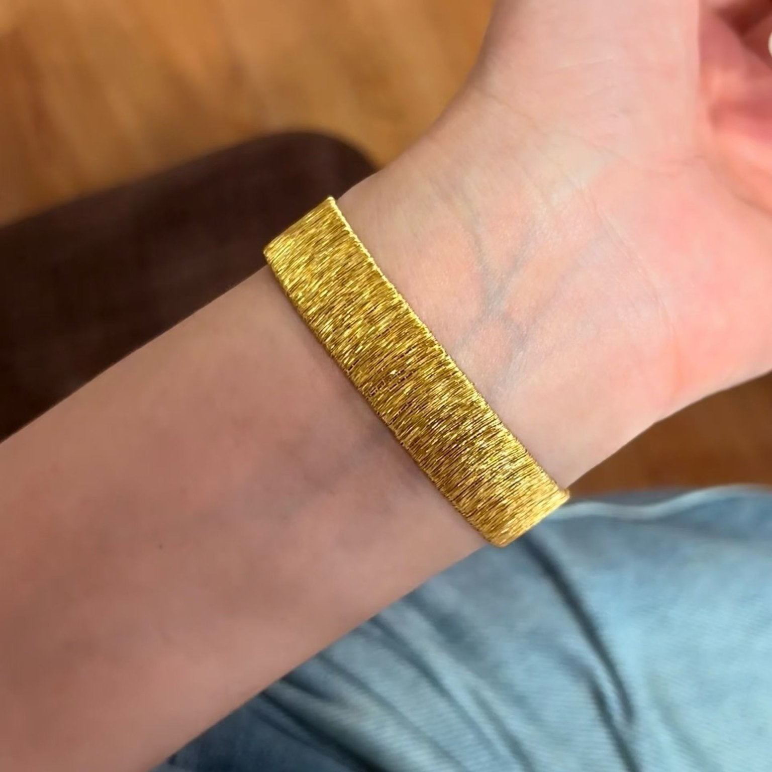 Italian Wide - Band Shimmering Silver - Thread Bracelet — Premium Light Luxury Bracelet - floysun