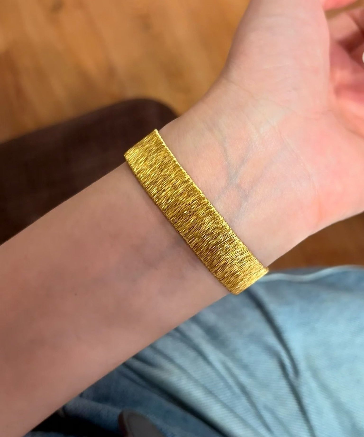 Italian Wide - Band Shimmering Silver - Thread Bracelet — Premium Light Luxury Bracelet - floysun