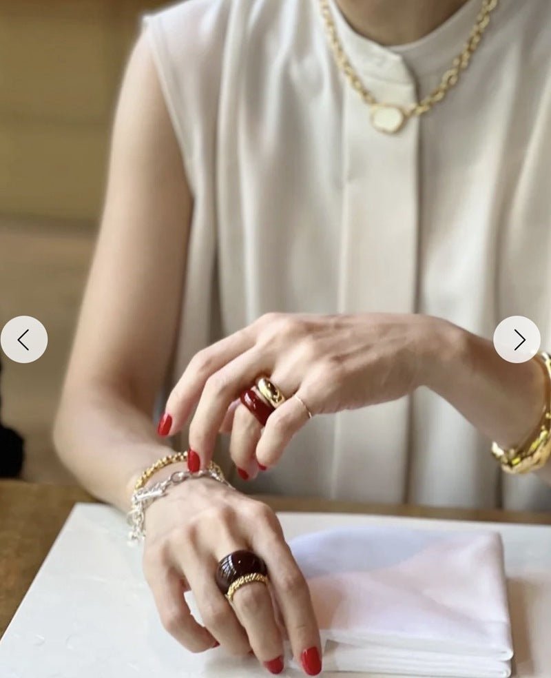 Japanese Minimal Enamel Slim Band Ring | Versatile Layering Style - floysun