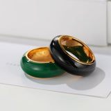 Japanese Minimal Enamel Slim Band Ring | Versatile Layering Style - floysun