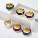 Japanese Minimal Enamel Slim Band Ring | Versatile Layering Style - floysun
