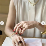 Japanese Minimal Enamel Wide Band Ring | Versatile Layering Style - floysun