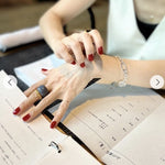 Japanese Minimal Enamel Wide Band Ring | Versatile Layering Style - floysun