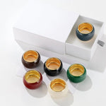 Japanese Minimal Enamel Wide Band Ring | Versatile Layering Style - floysun