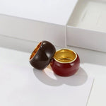 Japanese Minimal Enamel Wide Band Ring | Versatile Layering Style - floysun