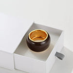 Japanese Minimal Enamel Wide Band Ring | Versatile Layering Style - floysun