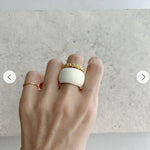 Japanese Minimal Enamel Wide Band Ring | Versatile Layering Style - floysun
