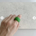 Japanese Minimal Enamel Wide Band Ring | Versatile Layering Style - floysun