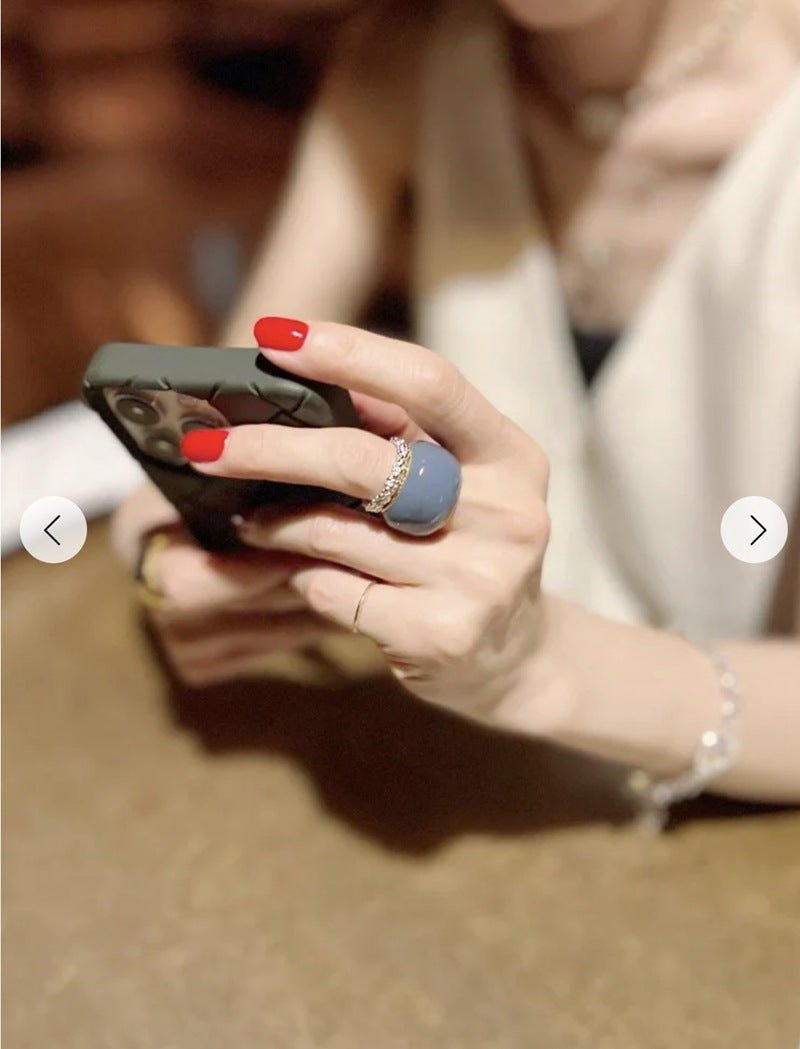 Japanese Minimal Enamel Wide Band Ring | Versatile Layering Style - floysun