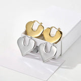 Japanese Minimalist Polished Heart Earrings - floysun