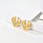 Japanese Minimalist Polished Heart Earrings - floysun