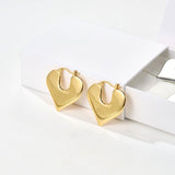 Japanese Minimalist Polished Heart Earrings - floysun