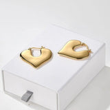 Japanese Minimalist Polished Heart Earrings - floysun