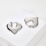 Japanese Minimalist Polished Heart Earrings - floysun