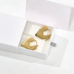 Japanese Minimalist Polished Heart Earrings - floysun