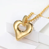 Japanese Minimalist Polished Heart Pendant Necklace - floysun