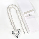 Japanese Minimalist Polished Heart Pendant Necklace - floysun