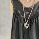 Japanese Minimalist Polished Heart Pendant Necklace - floysun