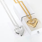 Japanese Minimalist Polished Heart Pendant Necklace - floysun
