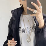 Japanese Minimalist Polished Heart Pendant Necklace - floysun