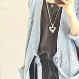 Japanese Minimalist Polished Heart Pendant Necklace - floysun