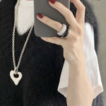 Japanese Minimalist Polished Heart Pendant Necklace - floysun