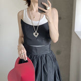 Japanese Minimalist Polished Heart Pendant Necklace - floysun