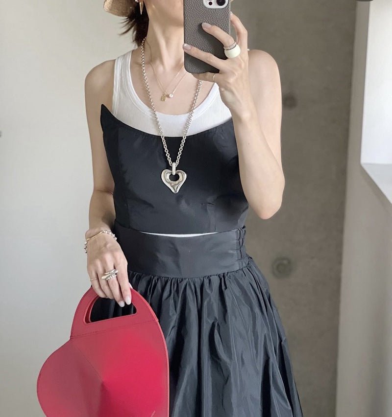 Japanese Minimalist Polished Heart Pendant Necklace - floysun