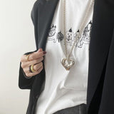 Japanese Minimalist Polished Heart Pendant Necklace - floysun