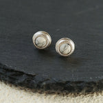 Japanese - Style 925 Sterling Silver Gemstone Stud Earrings - floysun