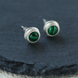 Japanese - Style 925 Sterling Silver Gemstone Stud Earrings - floysun