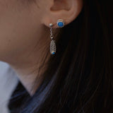 Japanese - Style 925 Sterling Silver Gemstone Stud Earrings - floysun