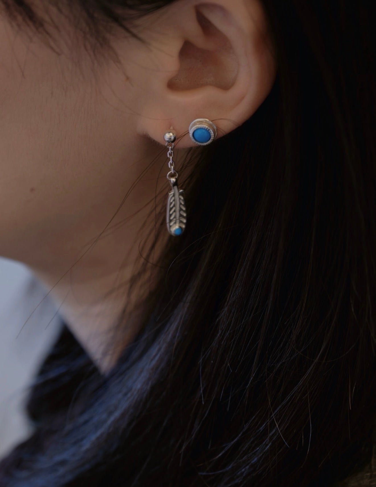 Japanese - Style 925 Sterling Silver Gemstone Stud Earrings - floysun