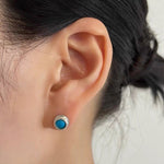 Japanese - Style 925 Sterling Silver Gemstone Stud Earrings - floysun