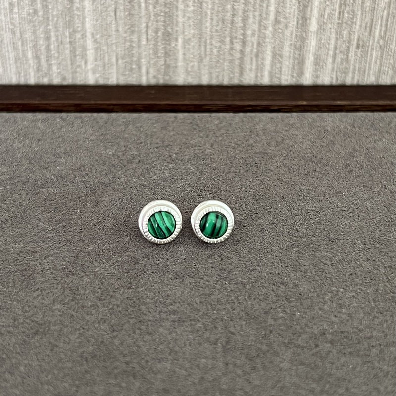 Japanese - Style 925 Sterling Silver Gemstone Stud Earrings - floysun