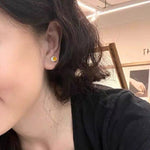 Japanese - Style 925 Sterling Silver Gemstone Stud Earrings - floysun