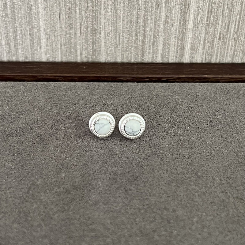 Japanese - Style 925 Sterling Silver Gemstone Stud Earrings - floysun
