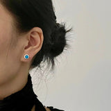 Japanese - Style 925 Sterling Silver Gemstone Stud Earrings - floysun