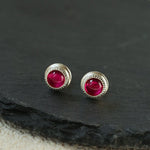 Japanese - Style 925 Sterling Silver Gemstone Stud Earrings - floysun