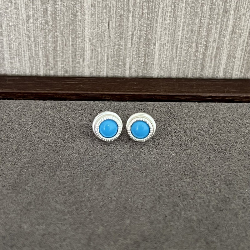 Japanese - Style 925 Sterling Silver Gemstone Stud Earrings - floysun