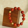 Joyful Red Stone Round Bead Bracelet - floysun