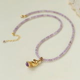 Knight Chess Horse Gemstone Beaded Necklace - floysun