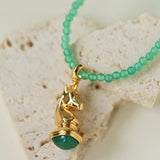 Knight Chess Horse Gemstone Beaded Necklace - floysun