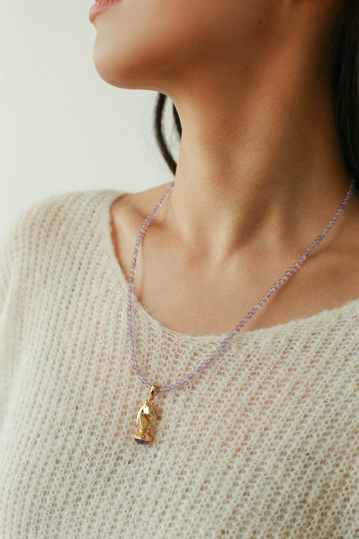 Knight Chess Horse Gemstone Beaded Necklace - floysun