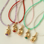 Knight Chess Horse Gemstone Beaded Necklace - floysun